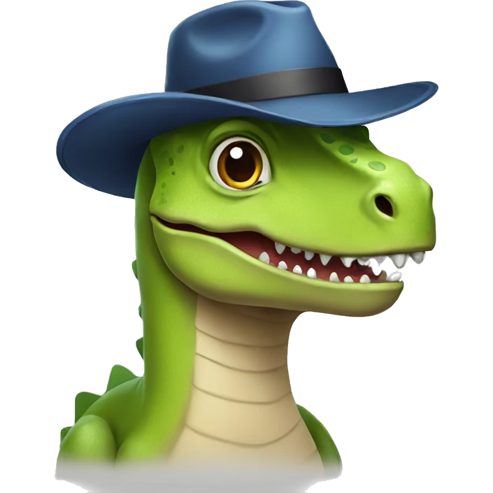 Dinosaur with a hat emoji