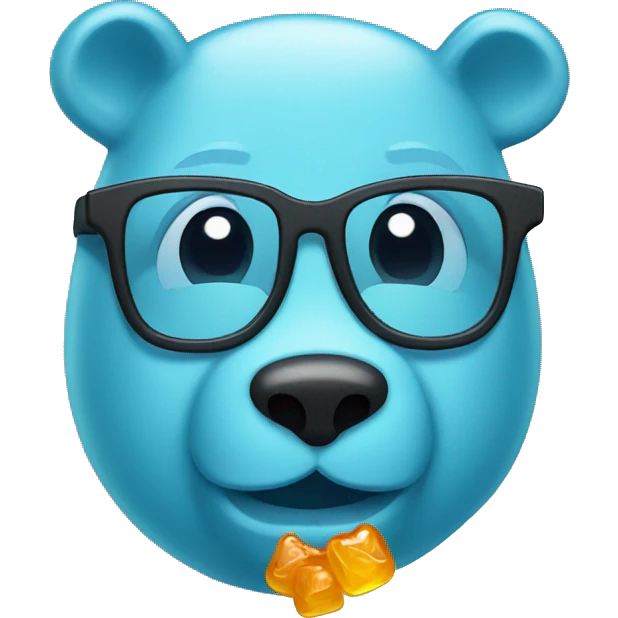 Gummybear with glasses emoji