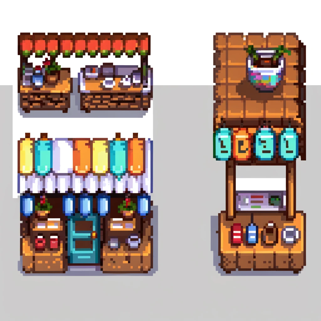 small city shops and cafe with outdoor seating emoji