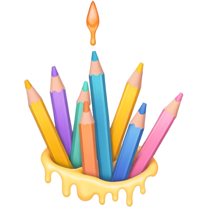 pastel melted pencil emoji