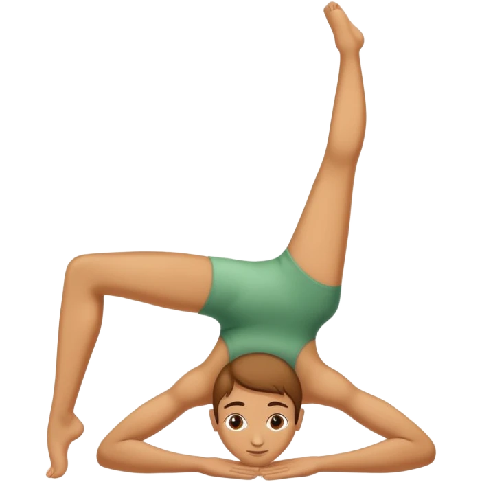 A contortionist putting their legs behind their head  emoji
