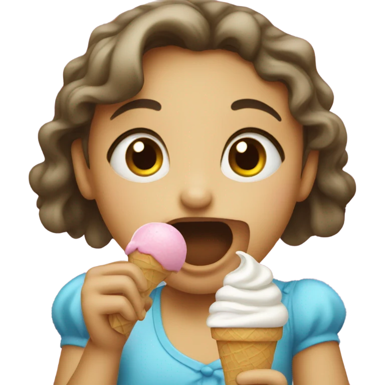 Little girl eating ice cream  emoji