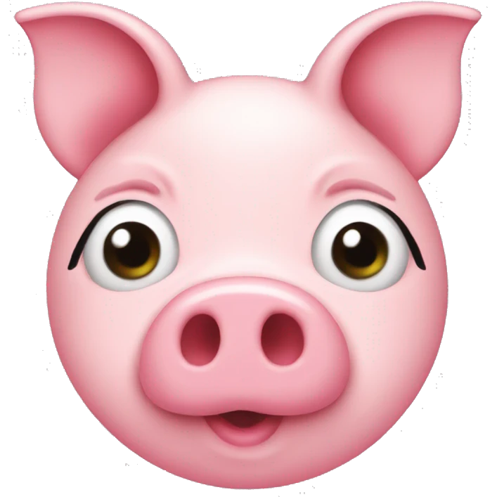 A pink heart that has a nose a pig emoji