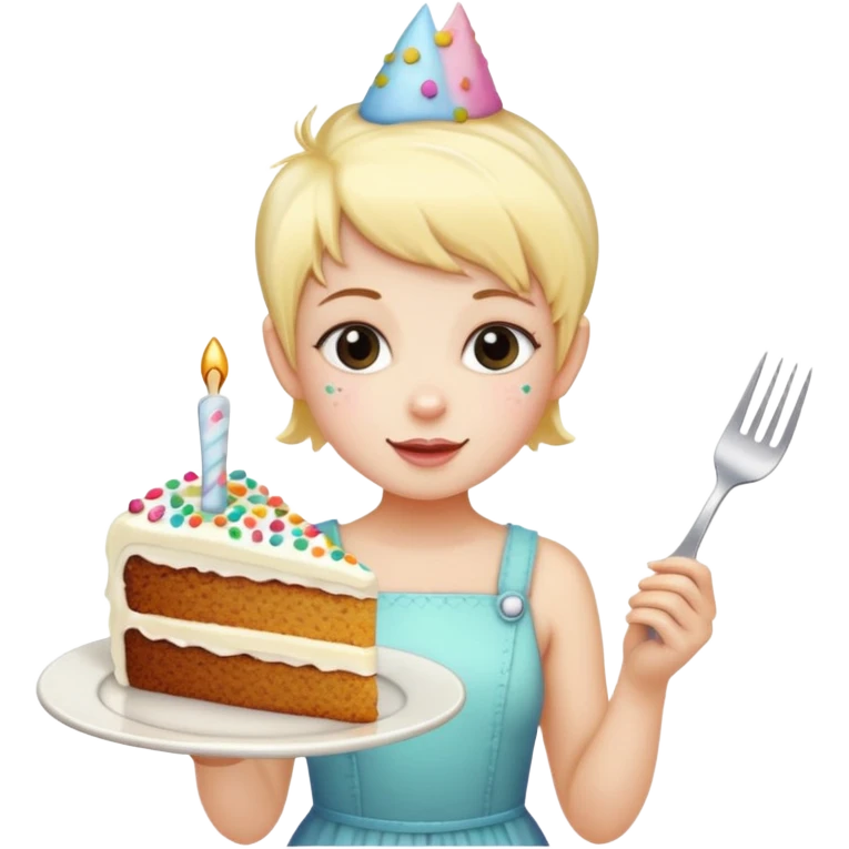 Pixie with cake emoji