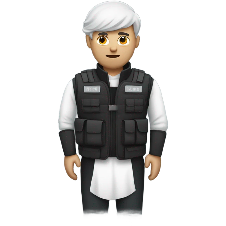 man standing full body with stab vest  emoji