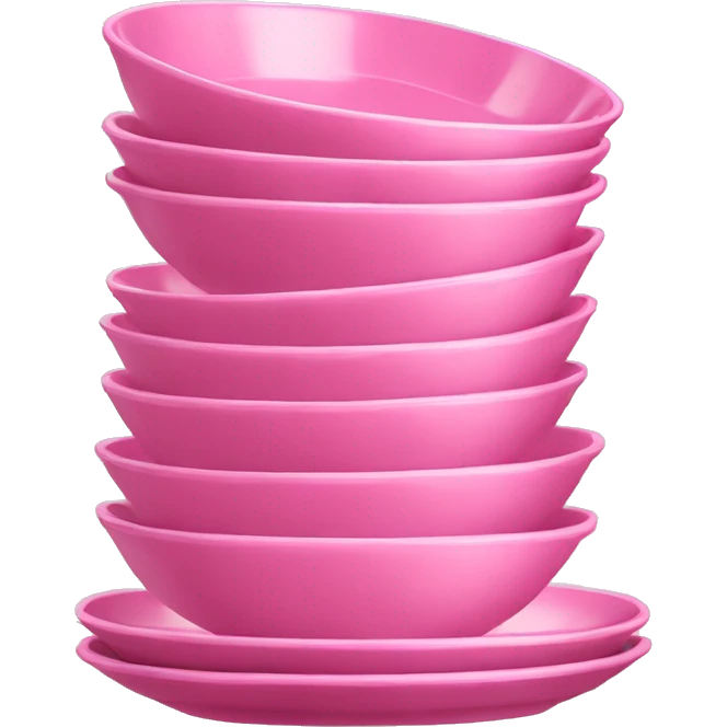 stack of clean pink dishes emoji