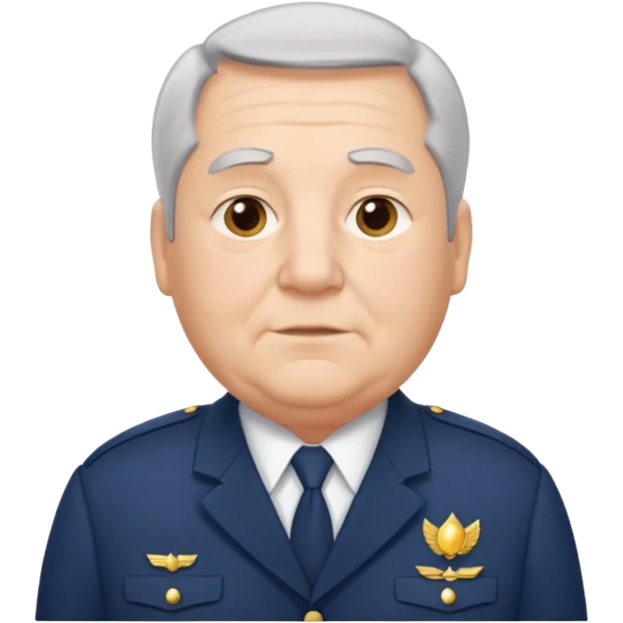 Older Male: gray hair at sides, slight wrinkles, wearing uniform, lightly obesity emoji