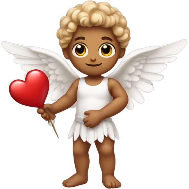 Realistic Cupid holding his heart bow emoji