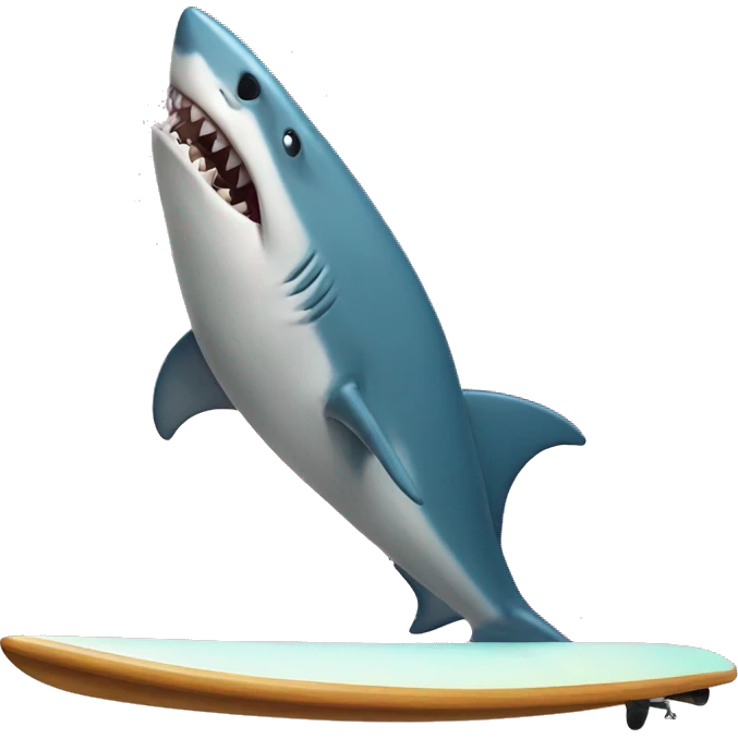shark on a surfboard emoji