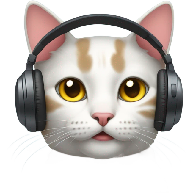 Cat with headphones  emoji