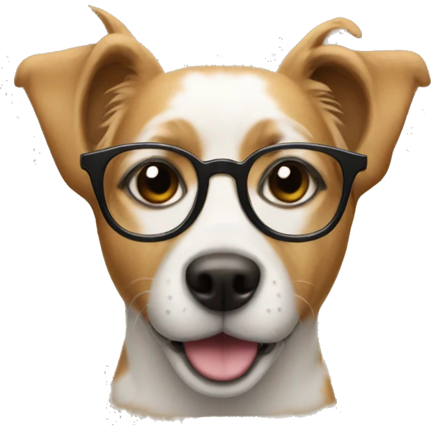 dog with glasses emoji