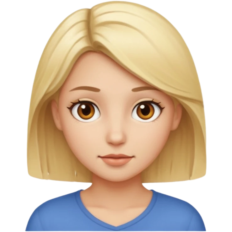 Garota loira, olhos castanhos emoji