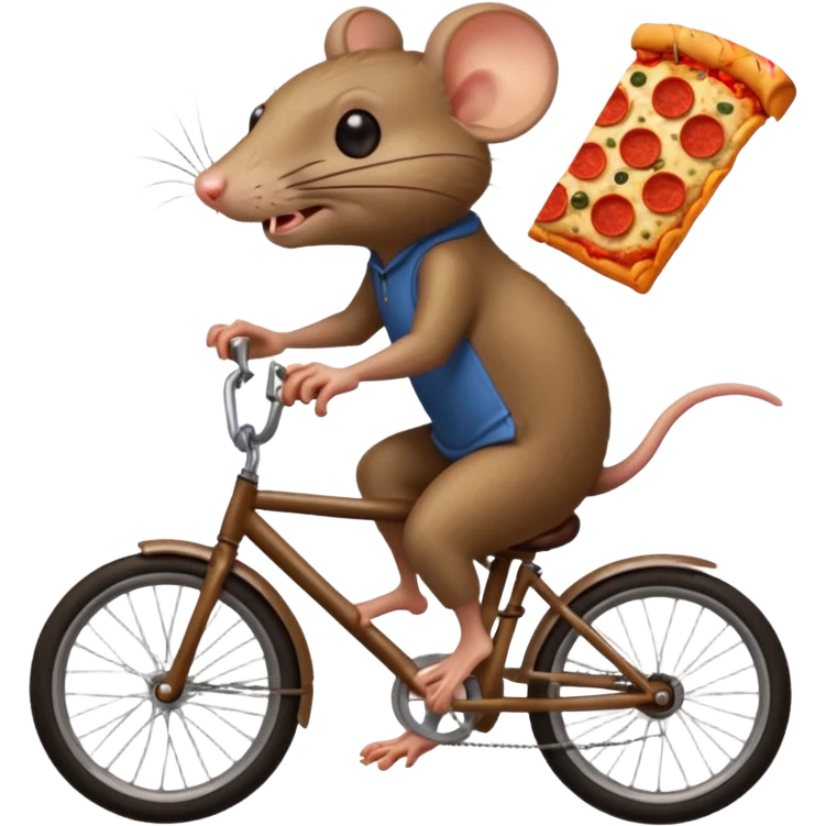 rat stealing pizza on a bike emoji