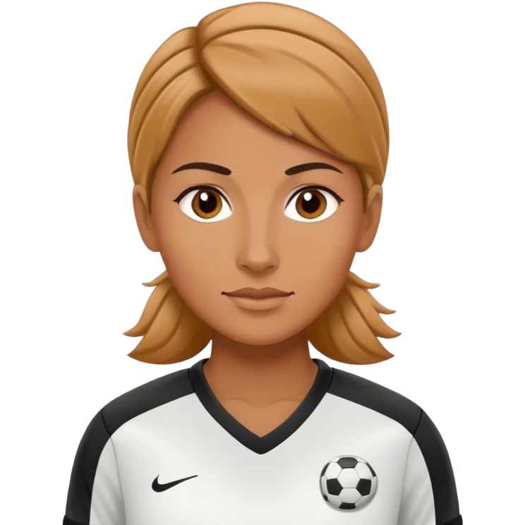 female soccer coach with coach wear emoji