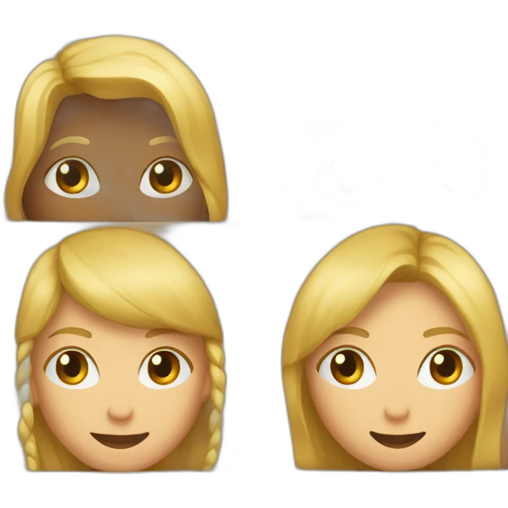 Homme blond et femme brune dans box emoji