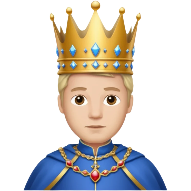 king with crown and blue outfit emoji