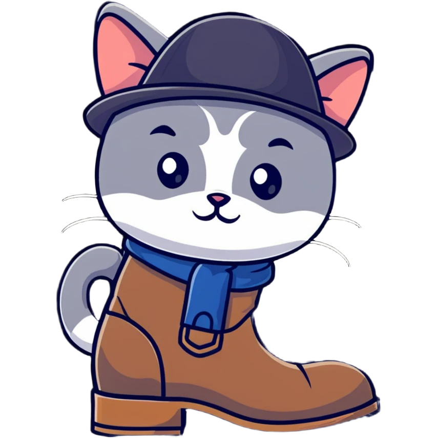 Puss in Boots with a hat and boots emoji