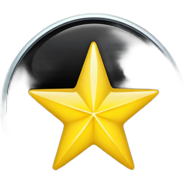 Make a star inside a clean black circle only and the star looks like the star in ios keyboard ⭐️  emoji