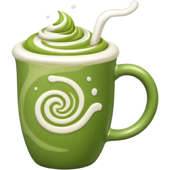 Ein  matcha Latte einer Schleife oben drauf emoji