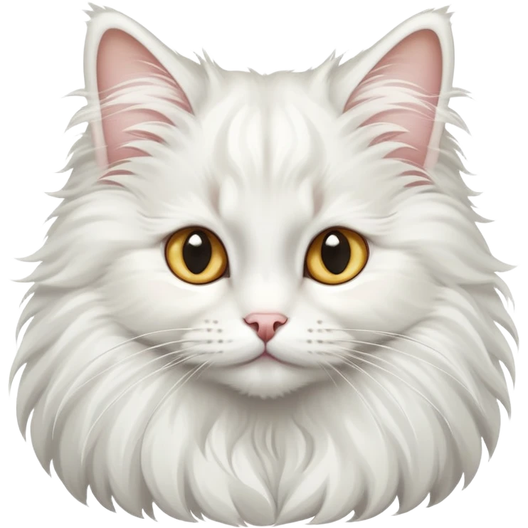 White Norwegian forest cat with long fluffy fur, bushy tail, large tufted ears and bright eyes emoji