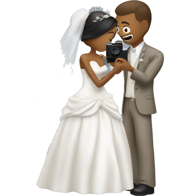 bride taking picture of goom emoji