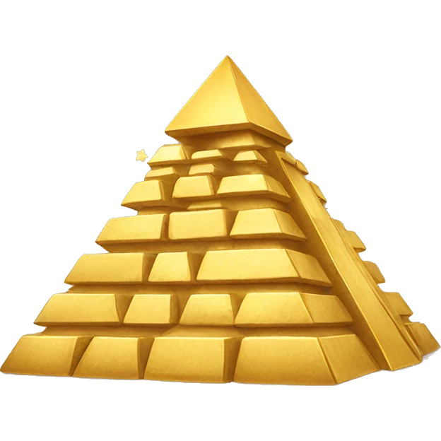 Golden Pyramid with 6 Gold Stars emoji