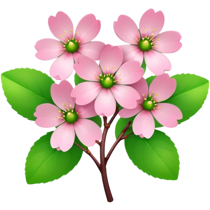 Blooming cherry blossom surrounded green lighting emoji