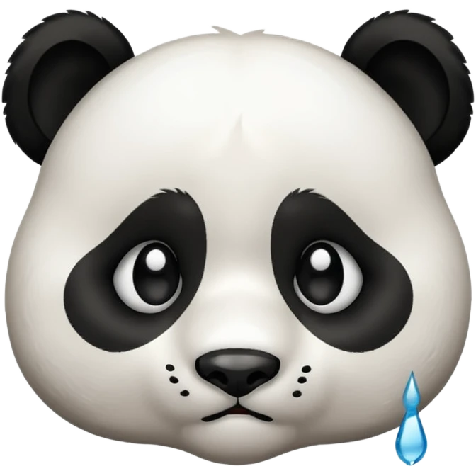 Sad panda with one large tear  emoji