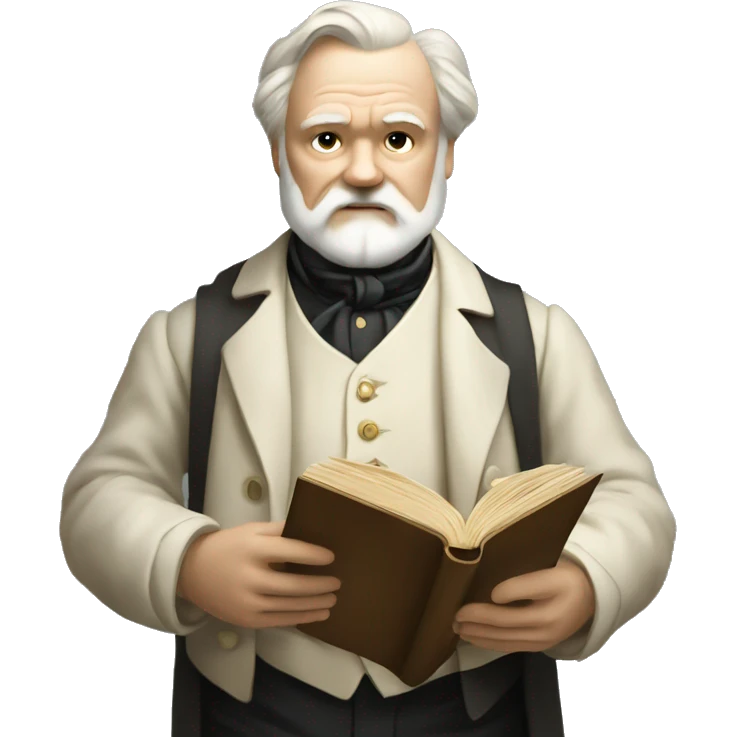 Victor Hugo holds a book in his hand emoji