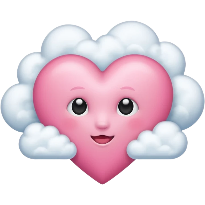 pink heart + cloud emoji