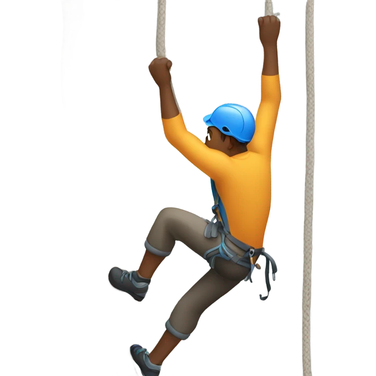 Climber sending a dynamic move emoji