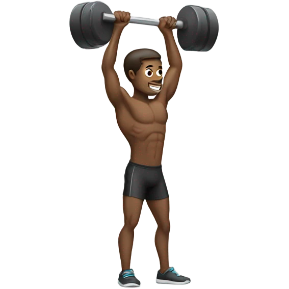 Skinny man lifting weights  emoji