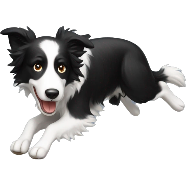 Border collie jumping over anvil emoji