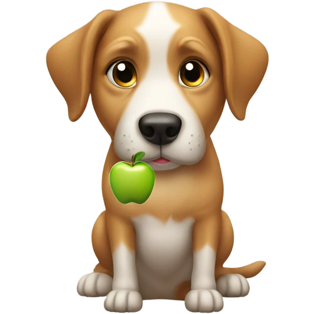 Dog with apple emoji