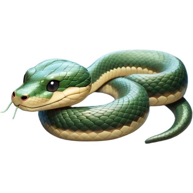 Meme-Worthy Cute Sleeping Chinese Water Snake Portrait Emoji, Head resting peacefully with a contented smile, showcasing a slender, graceful build and a luxuriously soft, shimmering scaled body, eyes gently closed in serene, fluid slumber, Simplified yet hilariously adorable features, highly detailed, glowing with a soft, drowsy aquatic light, high shine, relaxed and utterly lovable, stylized with an air of playful laziness, soft glowing outline, capturing the essence of a sleeping water snake that feels destined to become the next viral sensation of adorable aquatic rest! emoji