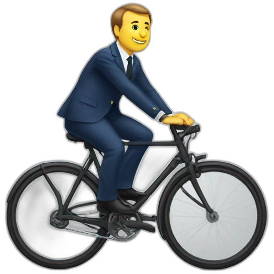 Macron sur un velo emoji