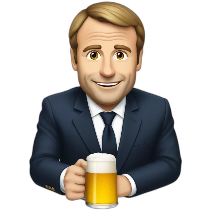 Macron qui boit une bière emoji