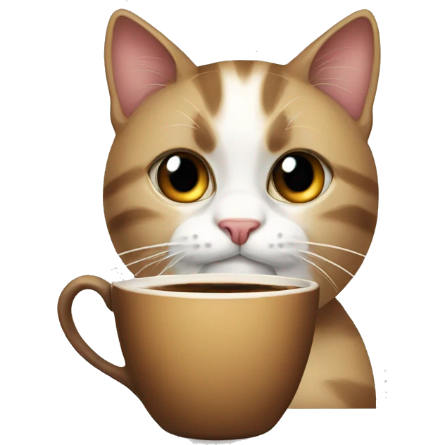 Cat with coffee emoji