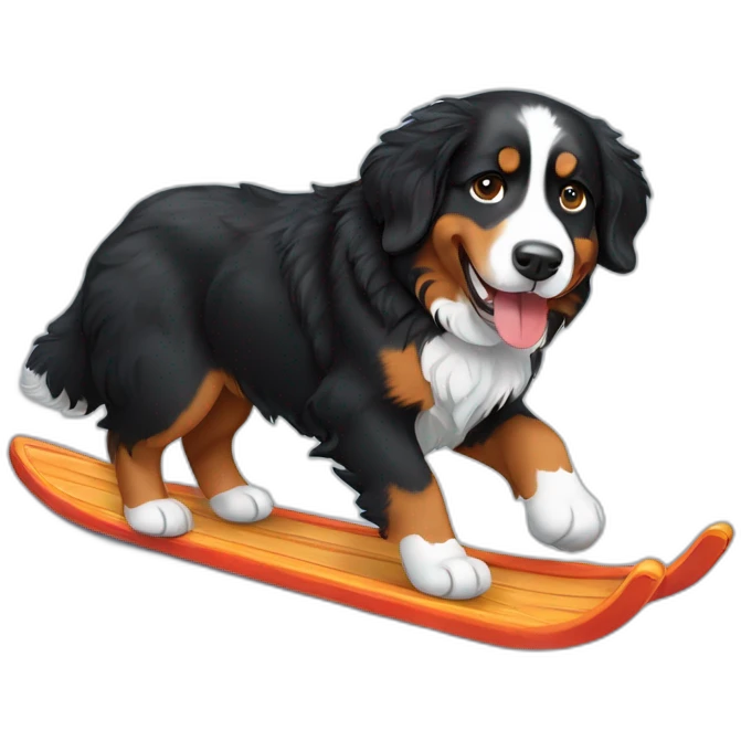 Bernese mountain dog hiking sledging emoji