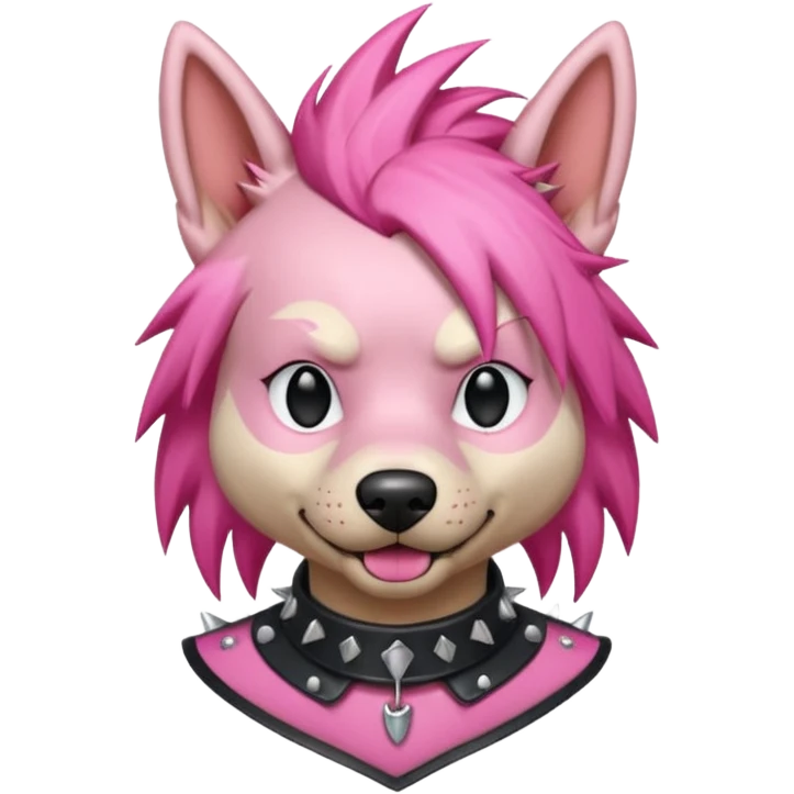 pink haired metalhead dog emoji