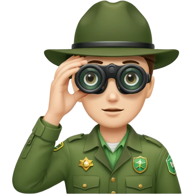 mountain ranger with binoculars emoji