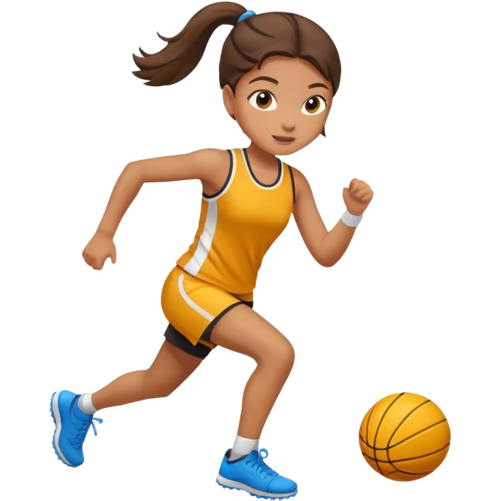 A young girl does sports emoji