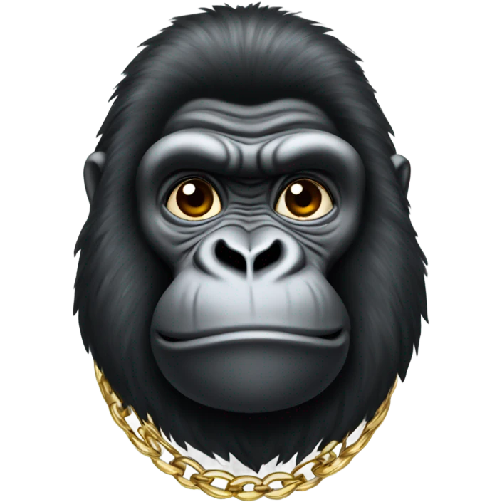a gorilla with a wig and wearing a gold chain named nyla  emoji