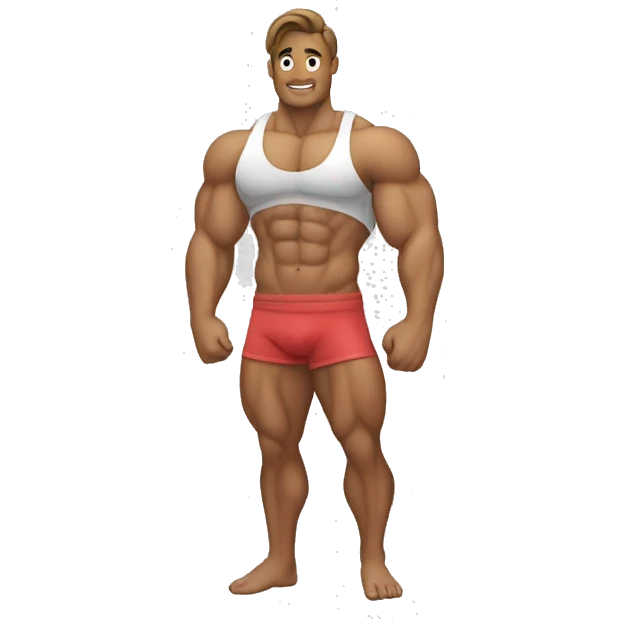 Body builder works on pc emoji