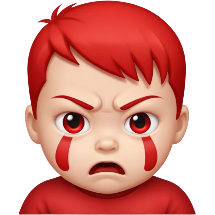 a baby red angry face  emoji