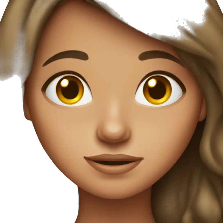 brunette girl with freckles tan emoji