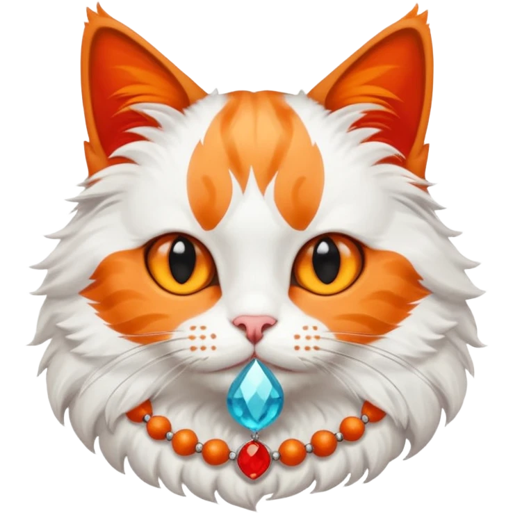 cat with red necklaced emoji