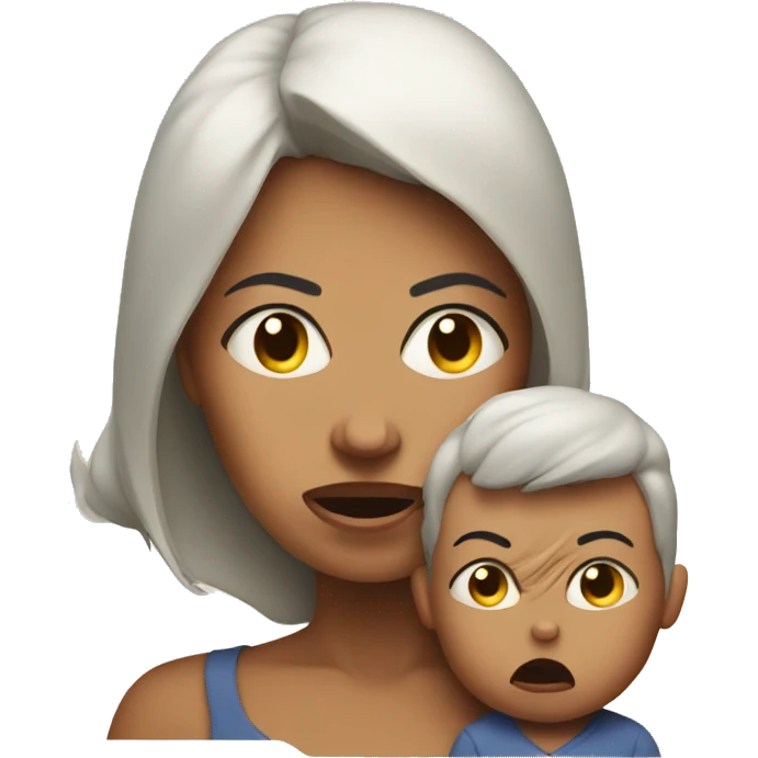 Mama with angry baby emoji