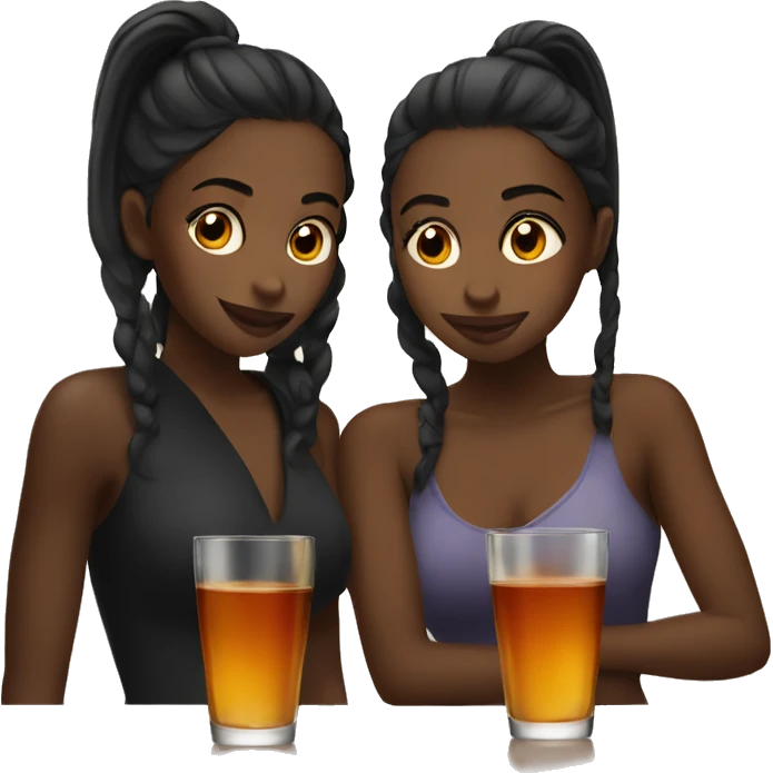 2 girls drinking Hennessy  emoji