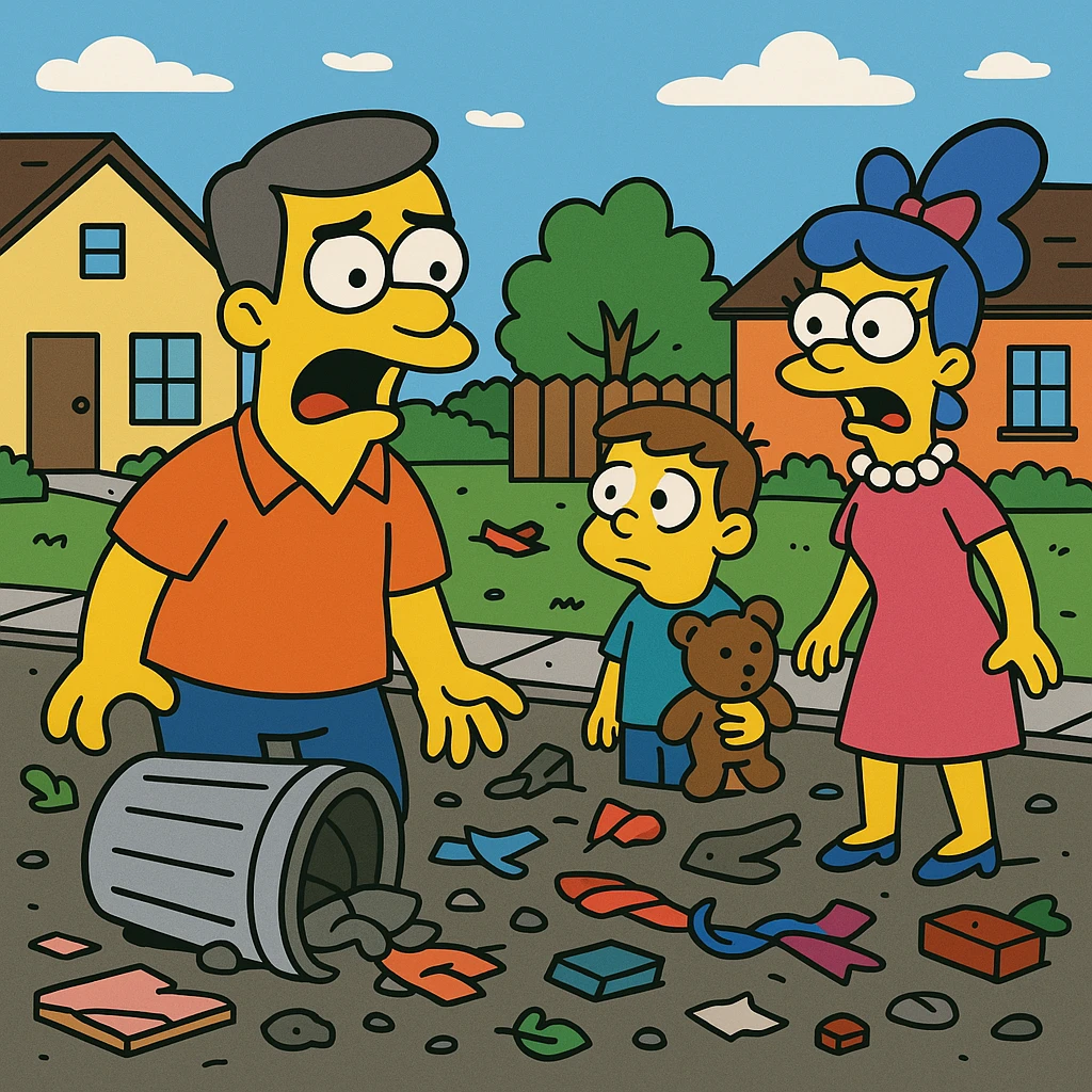 Debris – pieces of broken or leftover things.
After the storm, debris was scattered all over the street.
 emoji